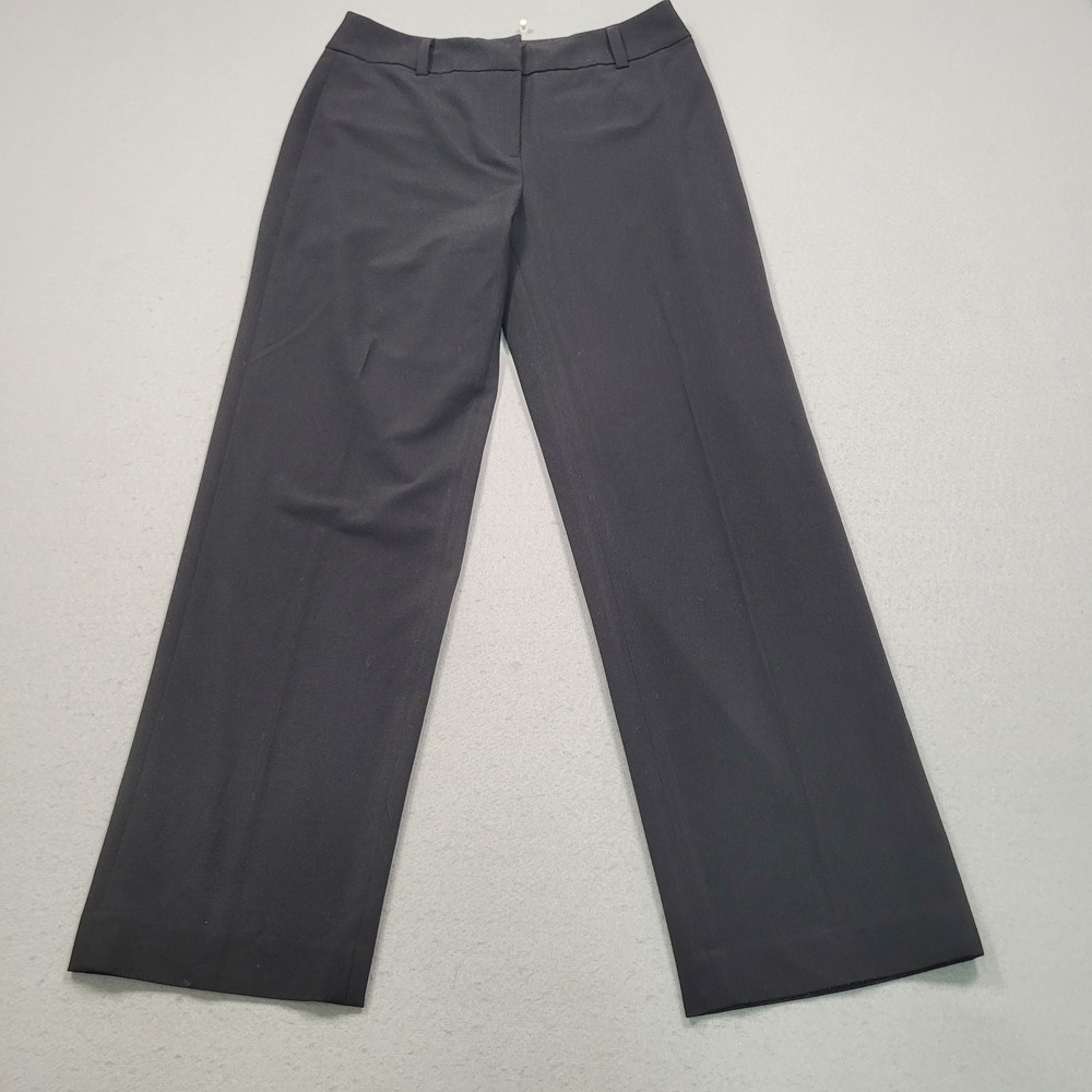 Talbots Petites Womens Black Stretch Wide Leg Dress Pants Size 4P Office Work